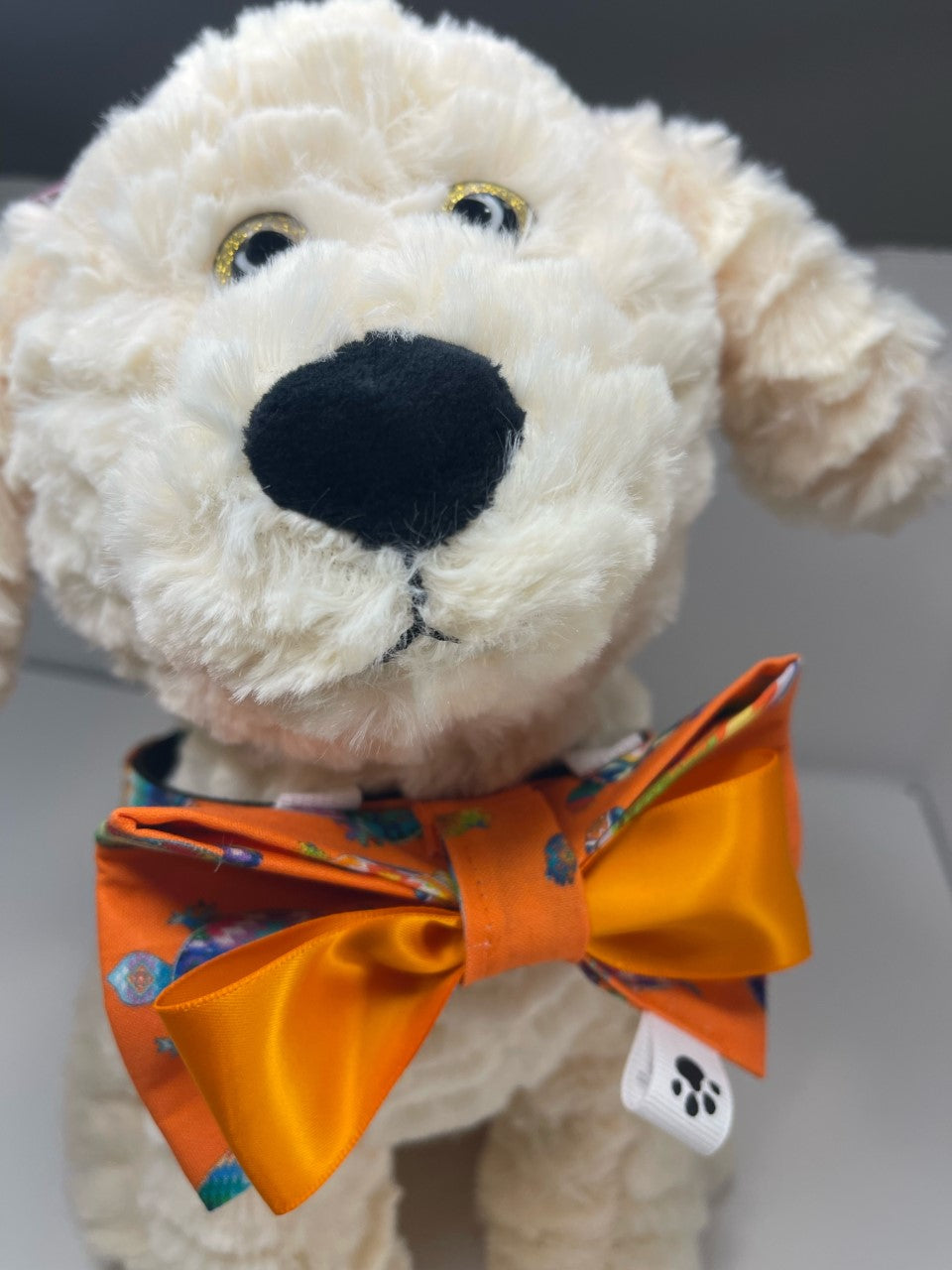 Indigenous themed handcrafted dog collar - Orange