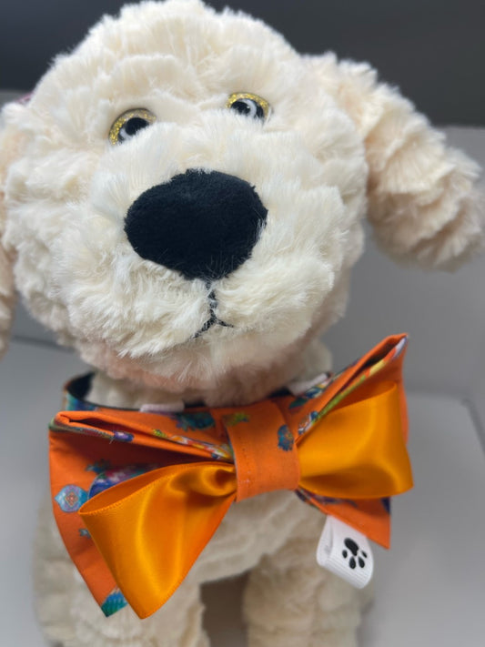 Indigenous themed handcrafted dog collar - Orange